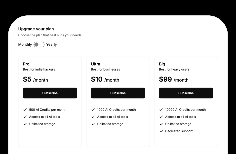 App subscription plans